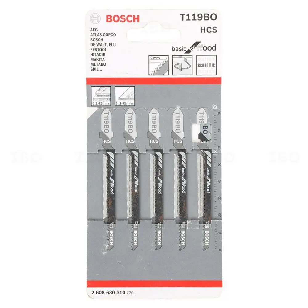 Bosch 2608630310 T 119Bo 5Pcs Jig Saw Blade 1