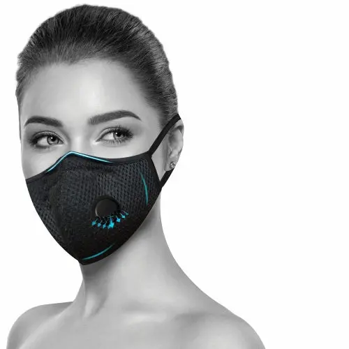 Black Perforated Breathable Fabric Dyna Breathe Face Mask, For Home 1