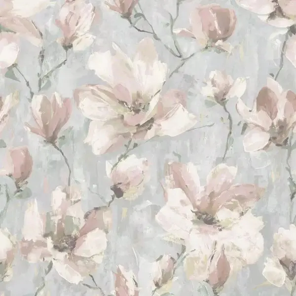 Camille Floral Wallpaper - Blush Sample 1