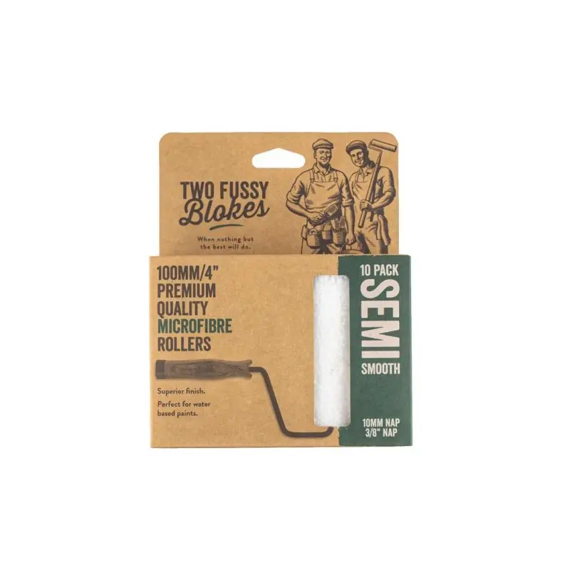 Two Fussy Blokes Microfibre Mini 4" Semi Smooth Paint Rollers - 10 Pack 1