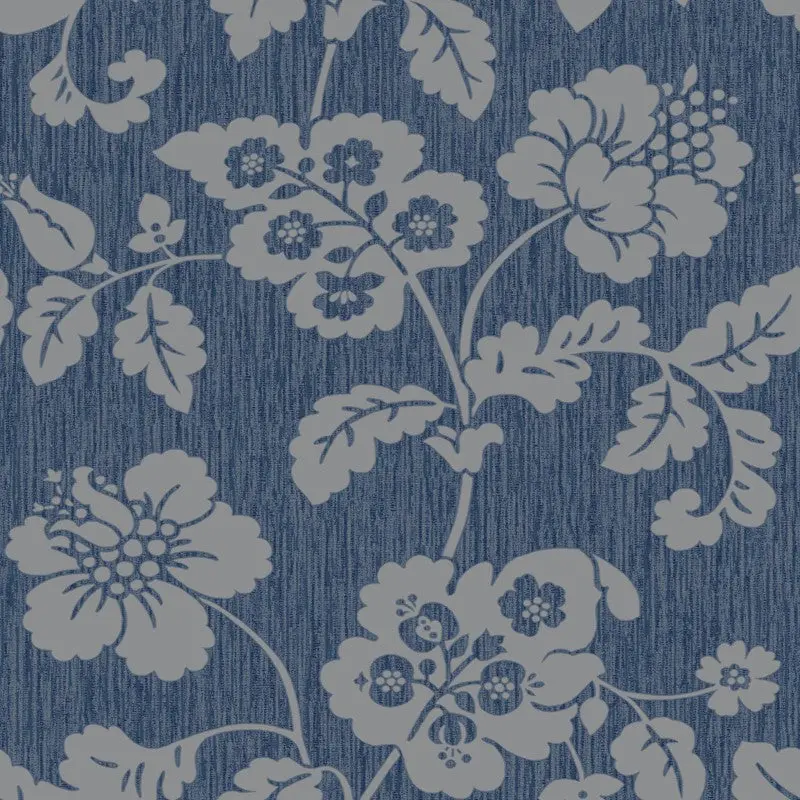Chambray Trail Floral Leaf Wallpaper 1