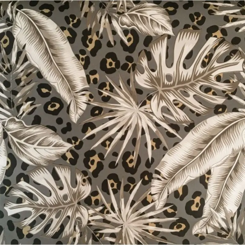Tropical Leopard Skin Metallic Wallpaper 1