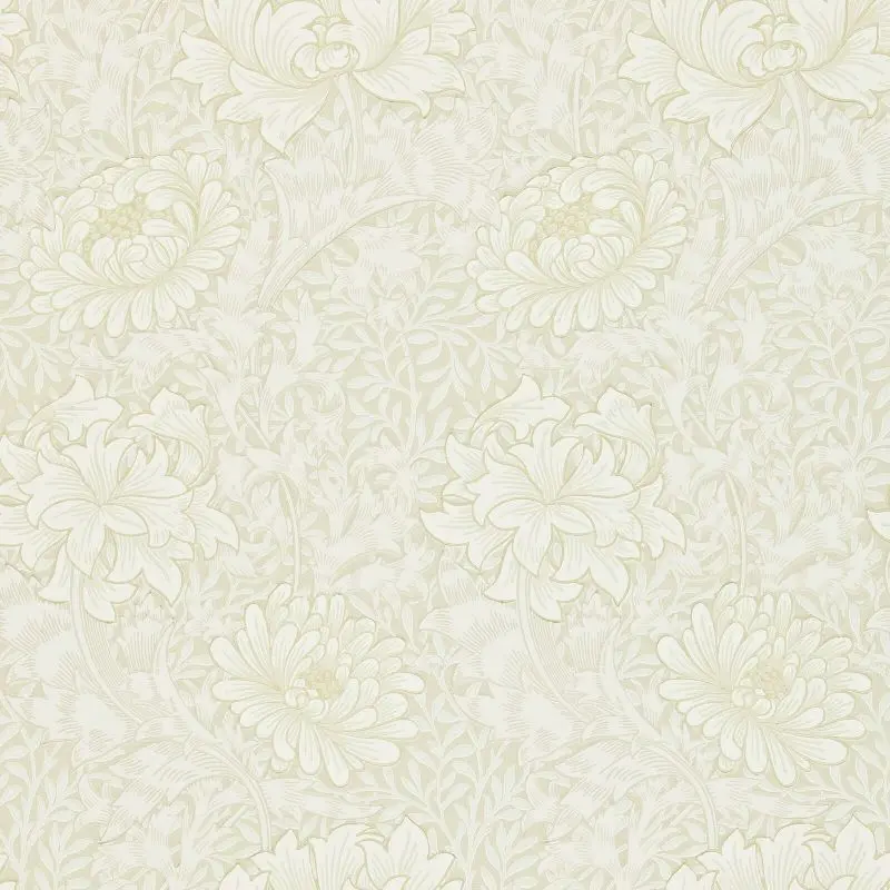 Morris & Co Chrysanthemum Wallpaper - Chalk Sample 1