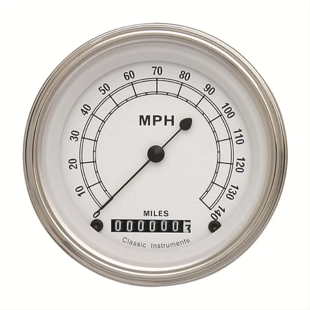 Classic Instruments Cw55Slc White Series Speedometer – Analog, 5" Dial 1