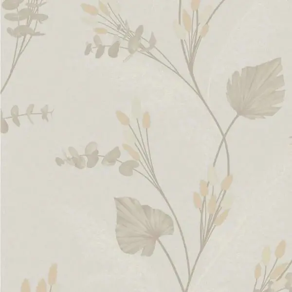 Amarante Bunny Tails And Pampas Heavy Weight Vinyl Wallpaper Cream Sample 1