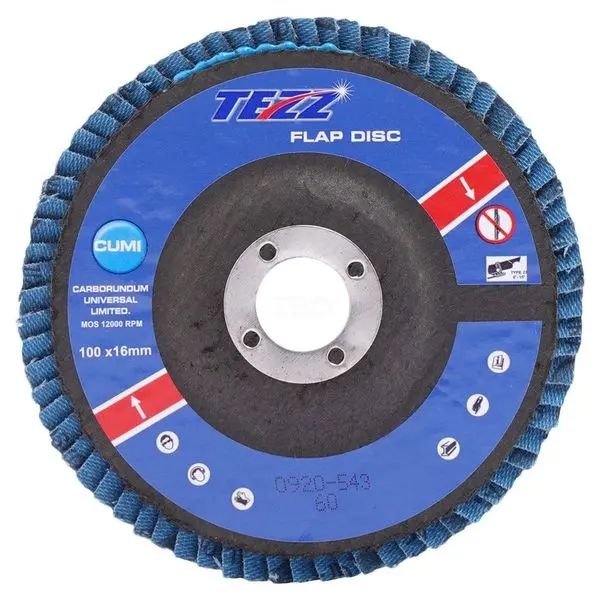 Cumi Tezz 100X16mm 120 Grit Alo Resin Flap Disc Pack Of 10 1