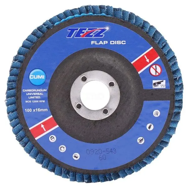 Cumi Tezz 100X16mm 80 Grit Alo Resin Flap Disc Pack Of 10 1