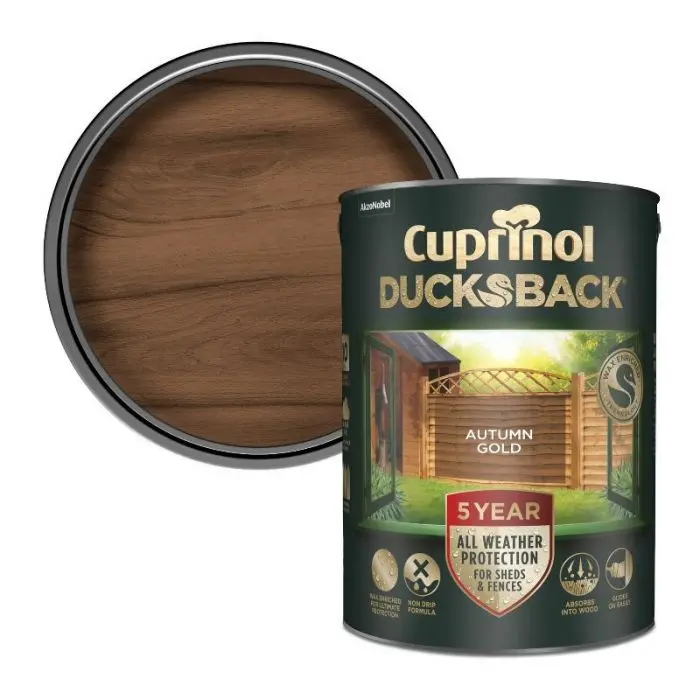 Cuprinol 5 Year Ducksback Fence & Shed Treatment - Autumn Gold 1