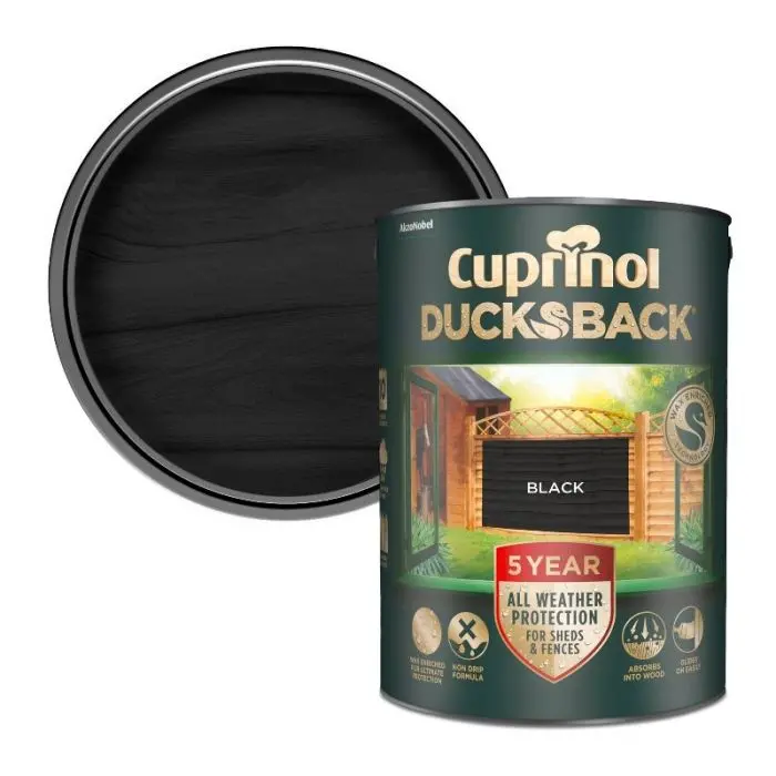 Cuprinol 5 Year Ducksback Fence & Shed Treatment - Black 1