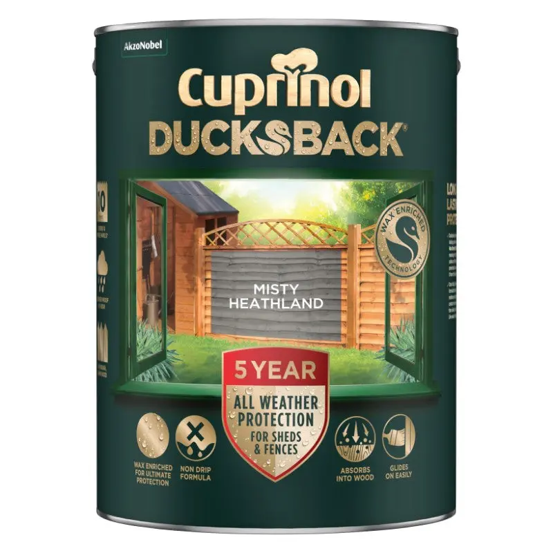 Cuprinol 5 Year Ducksback Fence & Shed Treatment - Misty Heathland 2
