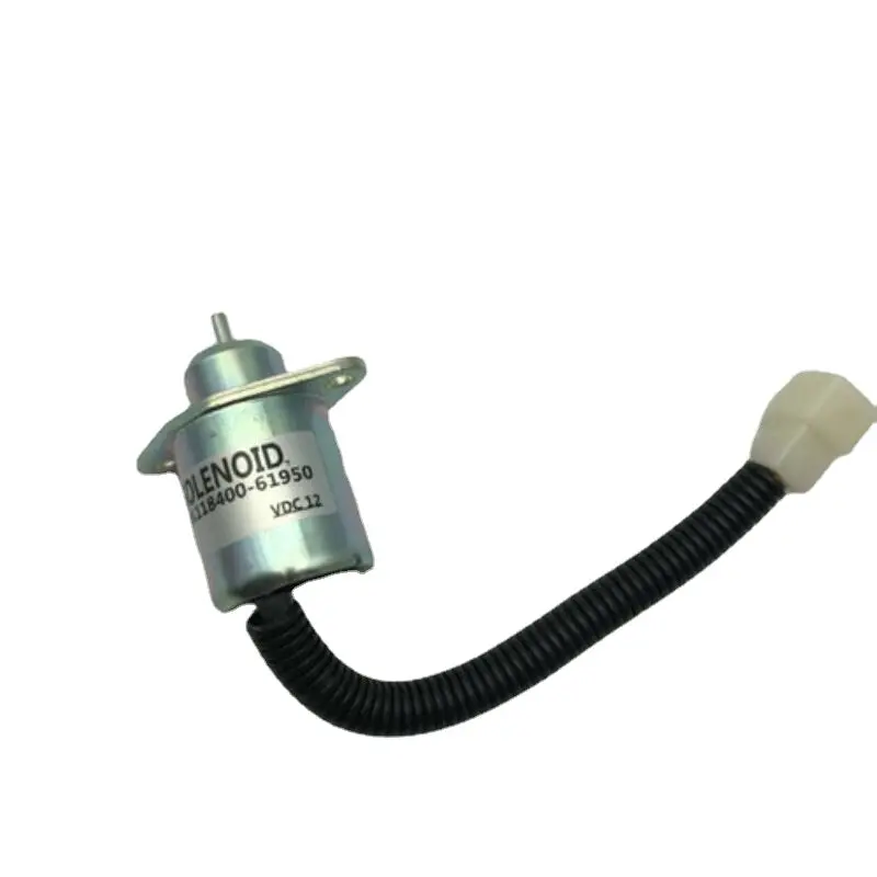 12V 118400-61950 Fuel Stop Solenoid Valve Fits For Yanmar 2V78 2V750 John Deere 355D Lawn Tractor 1