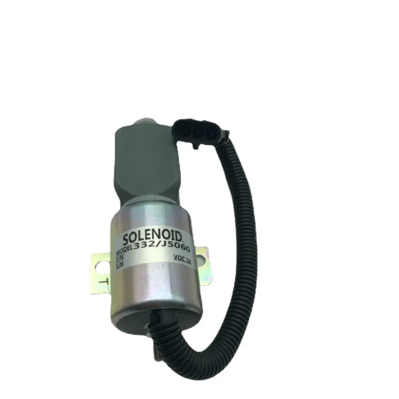 24V 332/J5060,716/30091 Fuel Shutoff Stop Solenoid Fits For Jcb Js130 Js160 Js180 1