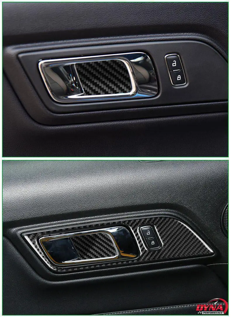 Dynacarbon™️ Carbon Fiber Door Handle Trim Kit For Ford Mustang 2015-2023 6