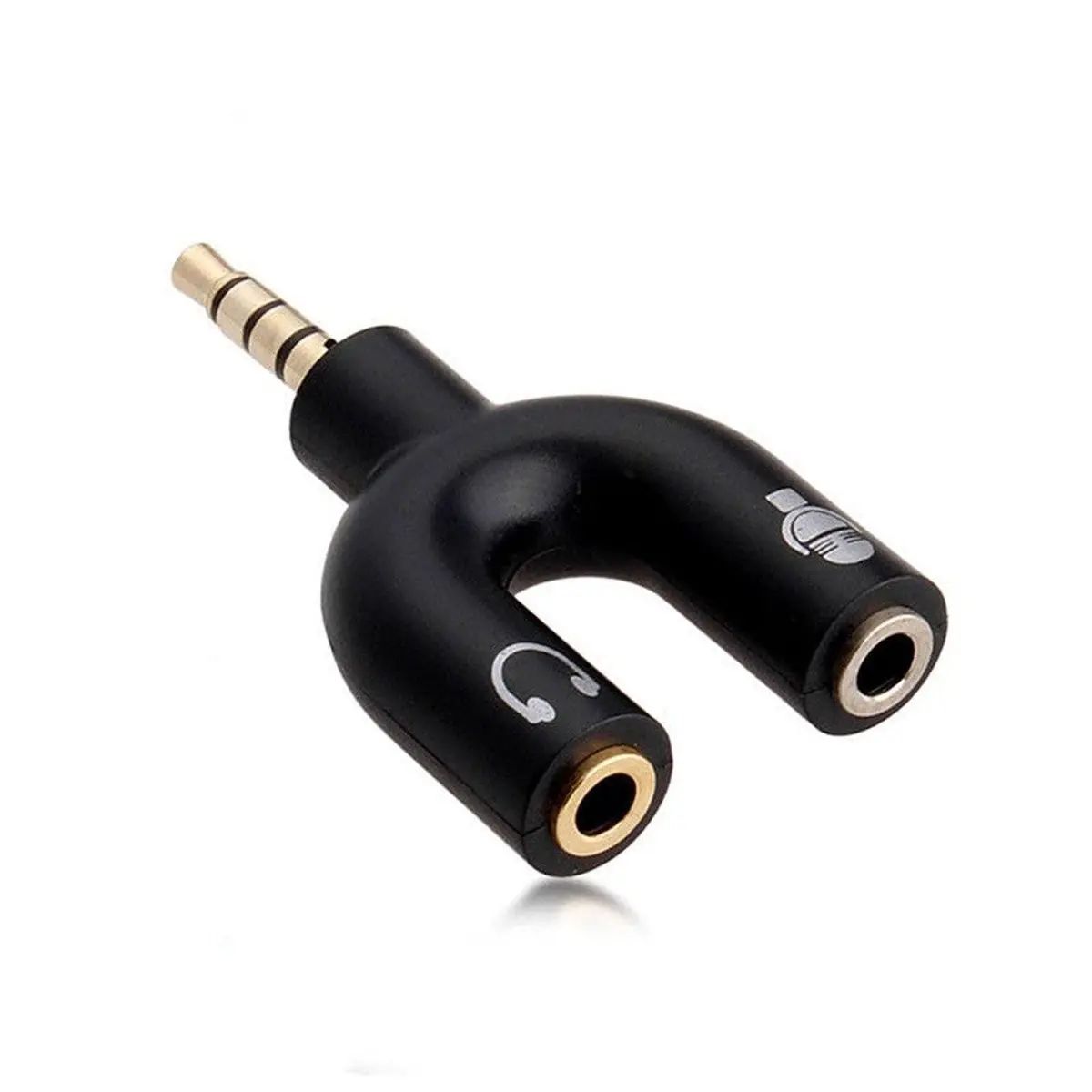 Dealsplant Premium 3.5Mm Jack Splitter Male To 2 Female Mic & Earphone U Shape Stereo Audio Splitter Adapter (Multi Color) 1