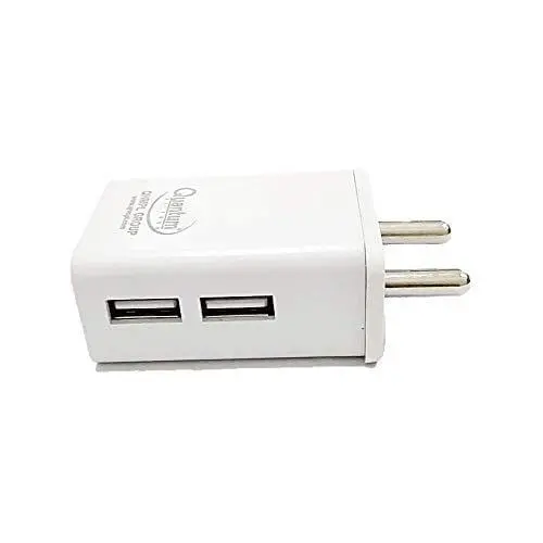Quantum 2.0Amp Dual Usb Port Wall Charger/Travel Charger Adapter With Micro Usb Data Cable 1