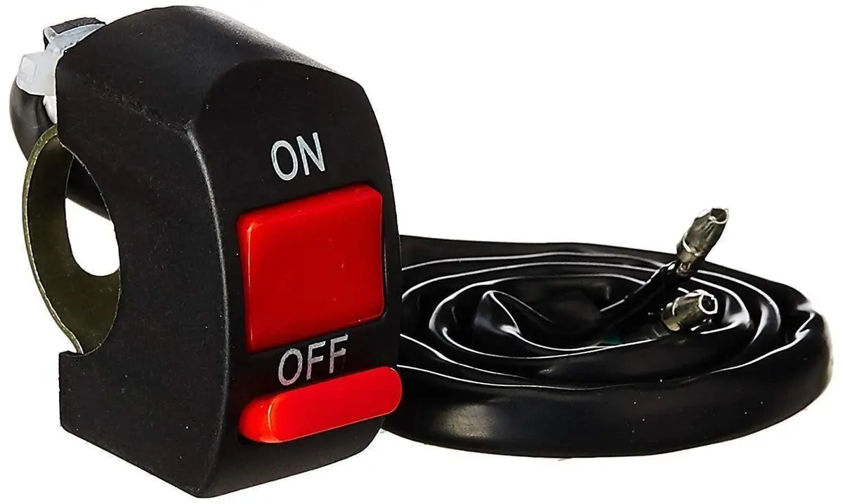 Bike Handlebar All Purpose Universal On/Off Switch With Cable (Red) 1