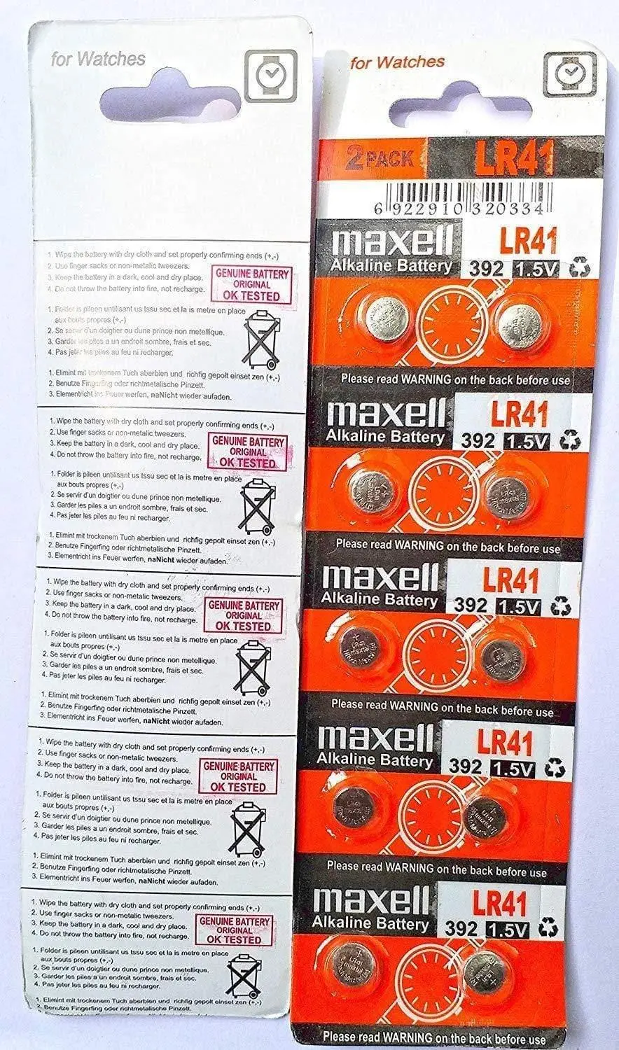 Maxell Lr41 Coin Type 1.5V Lithium Battery (10 Pieces) 1