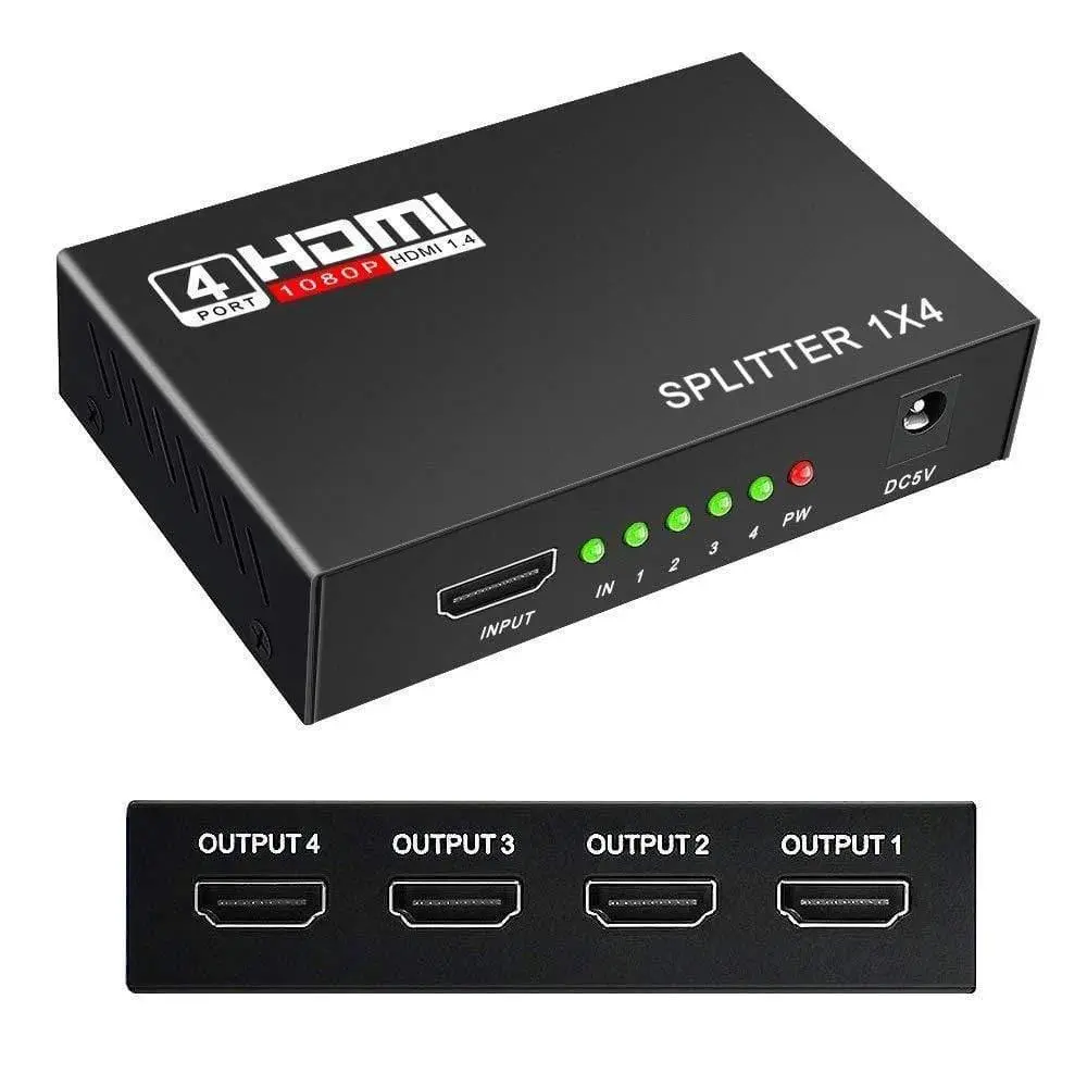 Dealsplant Hdmi Splitter 1:4 Ports Hdcp (1 Input To 4 Outputs) 1