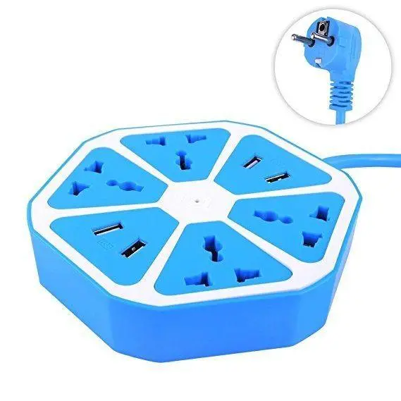 Hexagon Socket Extension Board With 4 Usb 2.0Amp Charging Point 2