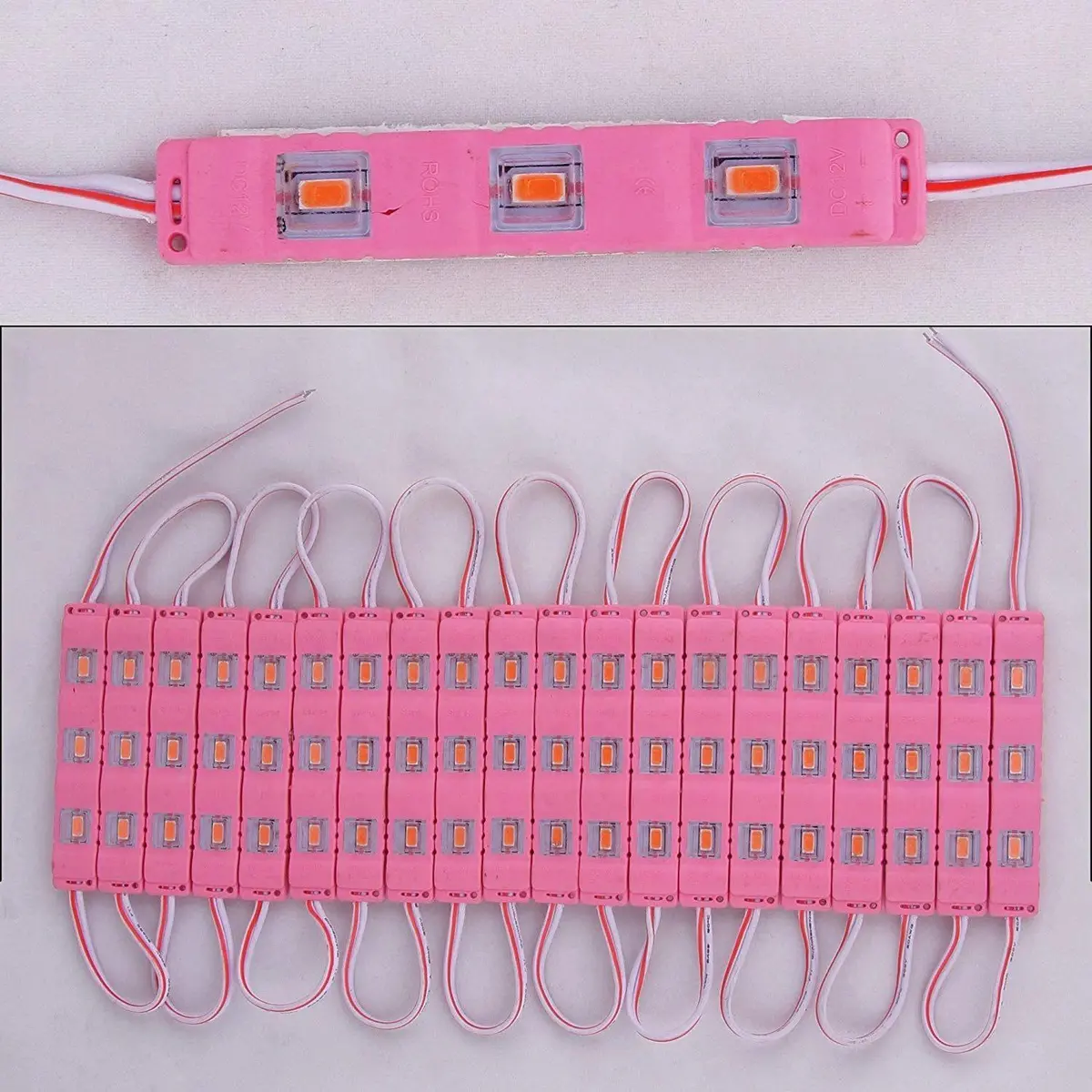 3 Led Strips 12V Waterproof 5630/5730 Led Smd Injection Module Pink - 20 Module 1