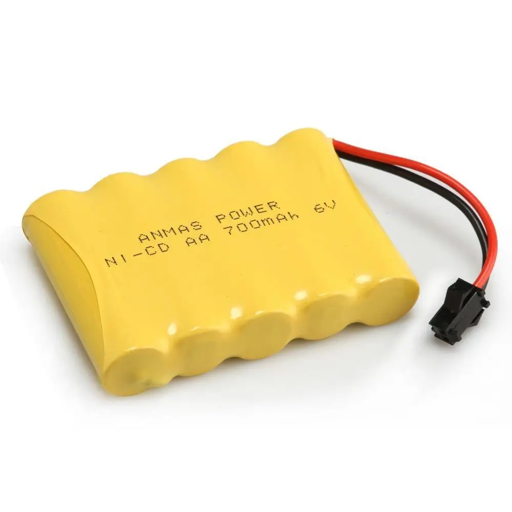 High Quality Rechargeable 6V 700Mah Ni-Cd Aa Battery Pack With Sm 2P Plug For Toys / Cordless Phones 1