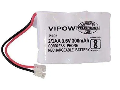 Vipow 2/3Aa (P201) 3.6V 300Mah Ni-Mh Cordless Phone Rechargeable Battery Pack For Cordless Phone 1