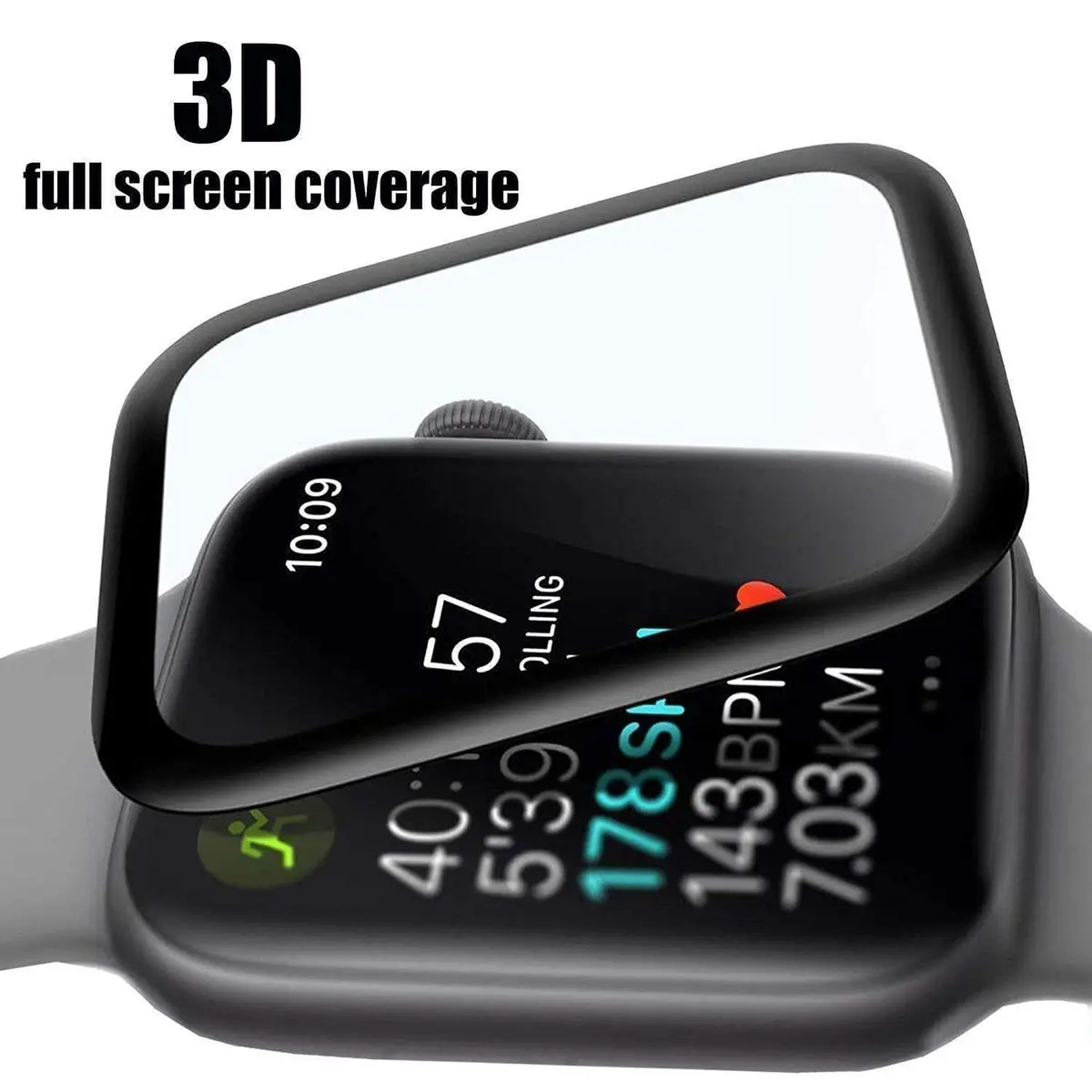 Dealsplant Edge To Edge 3D Curved Full Tempered Glass 9H Screen Protector Anti Scratch And Dust Proof For Apple Iwatch 40Mm (All Series) 2