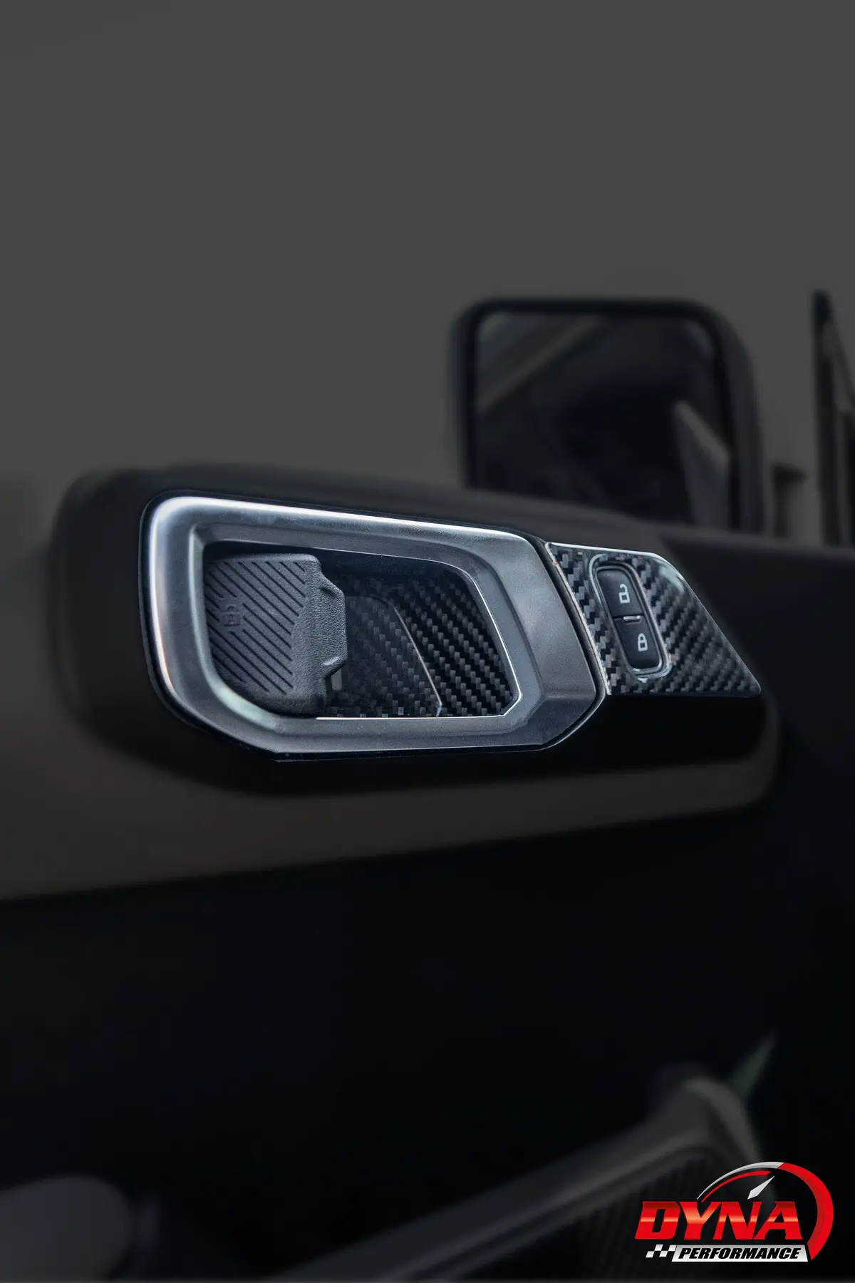 Dynacarbon™️ Carbon Inner Door Handle Trim And Door Lock For Ford Bronco 2021-2024 1