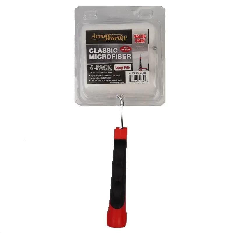 Arroworthy Classic Microfiber 4" Roller Frame & Sleeves (6 Pack) - Long Pile 1