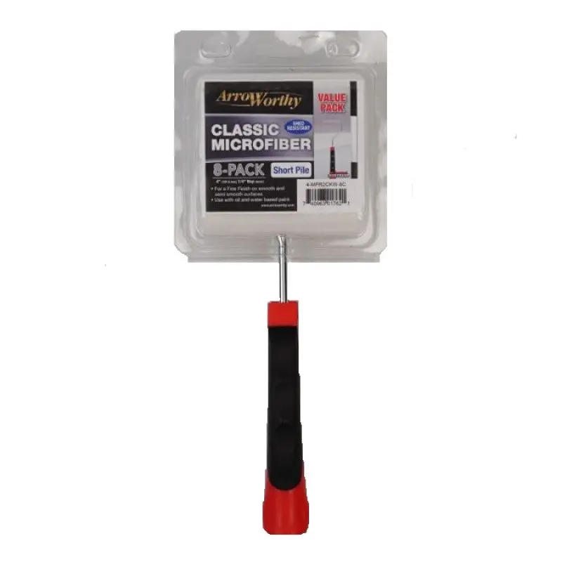 Arroworthy Classic Microfiber 4" Roller Frame & Sleeves (8 Pack) - Short Pile 1