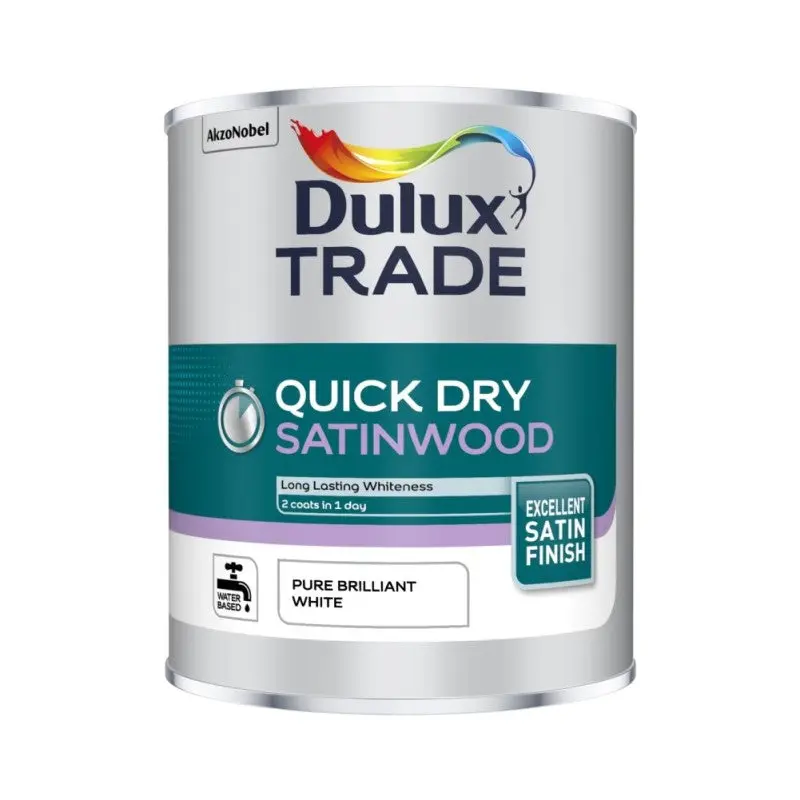Dulux Trade Quick Dry Satinwood - Pure Brilliant White 1