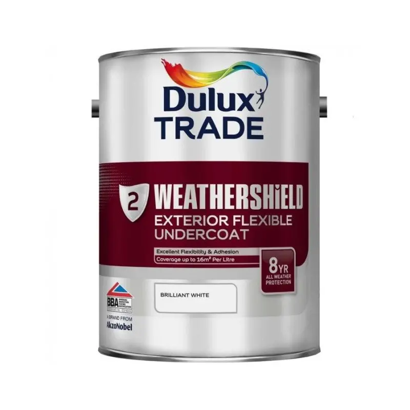 Dulux Trade Weathershield Exterior Flexible Undercoat (Oil-Based) - Brilliant White 1
