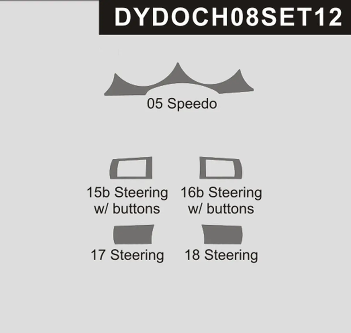 Dynacarbon™ Speedometer And Steering Wheel Trims For Dodge Challenger 2008-2010 1