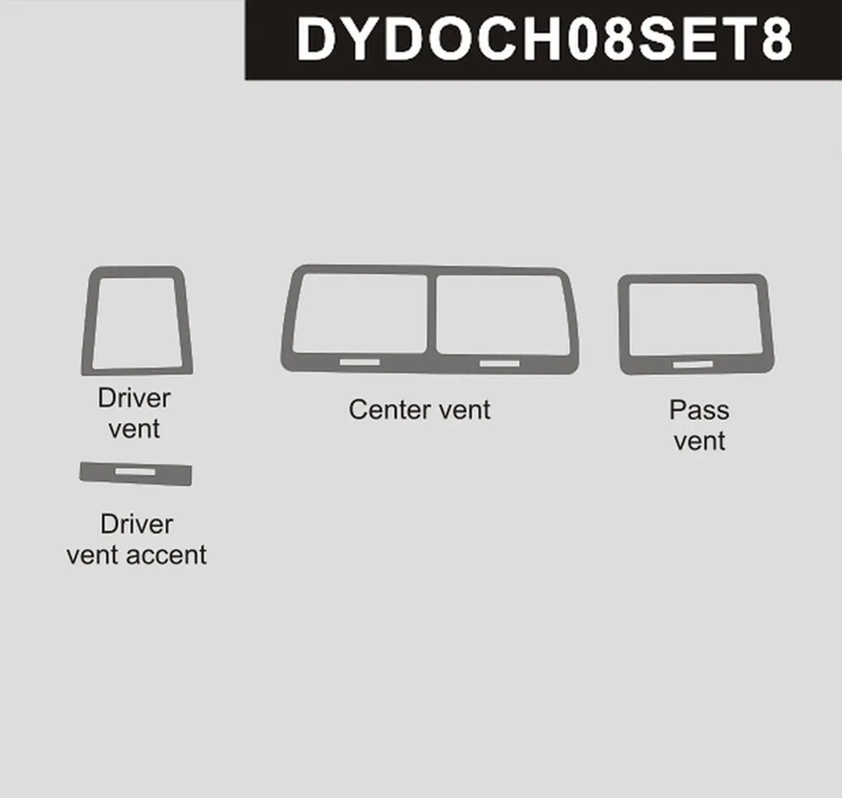 Dynacarbon™ Driver, Center And Passenger Vents Trim For Dodge Challenger 2008-2014 1