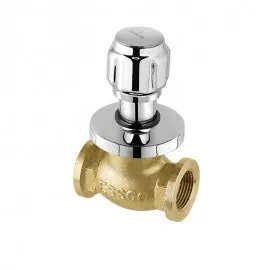 Essco Delux Flush Cock Faucet With Wall Flange, Size: 25 Mm With Plain Knob Dlx-Chr-553 1