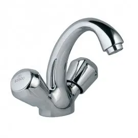 Essco Marvel Central Hole Basin Mixer Faucet  With ‘U’ Shape Round Casted Spout With 450 Mm Long Braided Hoses Mqt-Chr-516Akn 1