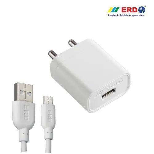 Erd Tc-40 5V 1Amp Fast Charger With 1 Meter Usb Cable For All Android Phones 1