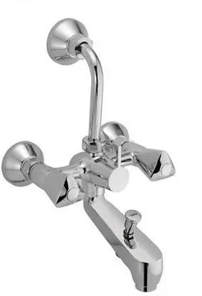 Essco Tropical Tropical Wall Mixer 3 In 1 System With 115Mm Bend Pipe, Aerator And Small Knob Mixer Faucet  (Wall Mount Installation Type) Tqt-Chr-519 1