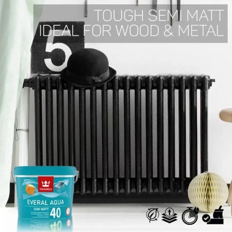 Tikkurila Everal Aqua 40 Tough Semi Matt For Wood & Metal - Colour Match 1