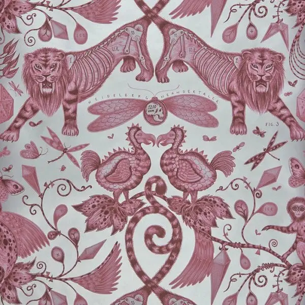 Clarke & Clarke Extinct Wallpaper- Magenta Sample 1