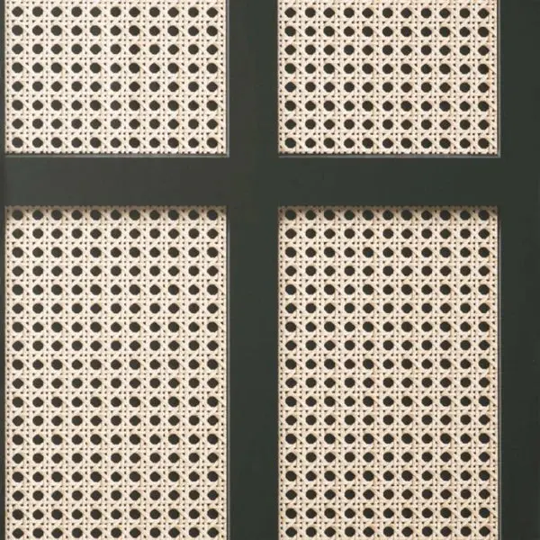 Cane Webbing Panel Wallpaper Black Sample 1