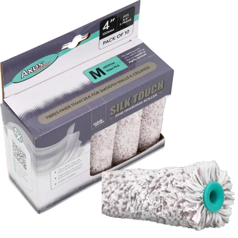 Axus Silk Touch 4" Medium Pile Roller Sleeve - (10 Pack) 1
