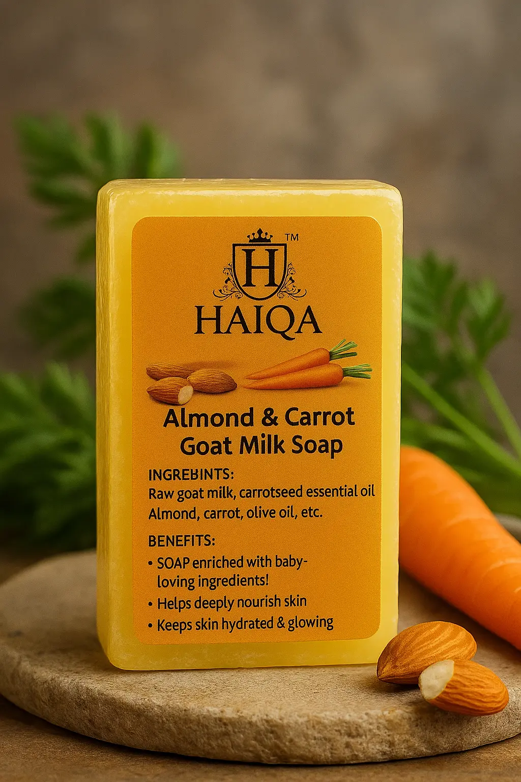 Haiqa Almond & Carrot Soap-100G 1