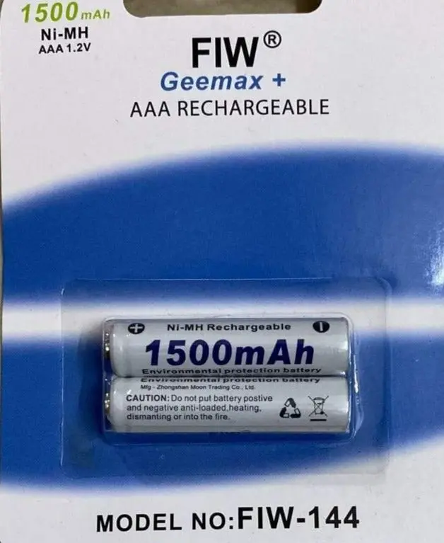 Fiw Geemax Aaa- Rechargeable Battery 1500 Mah Fiw-144 1