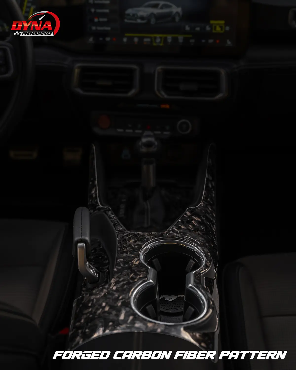 Dynacarbon™ Carbon Lhd Full Center Console Shifter Trim For Ford Mustang 2024-2026 5