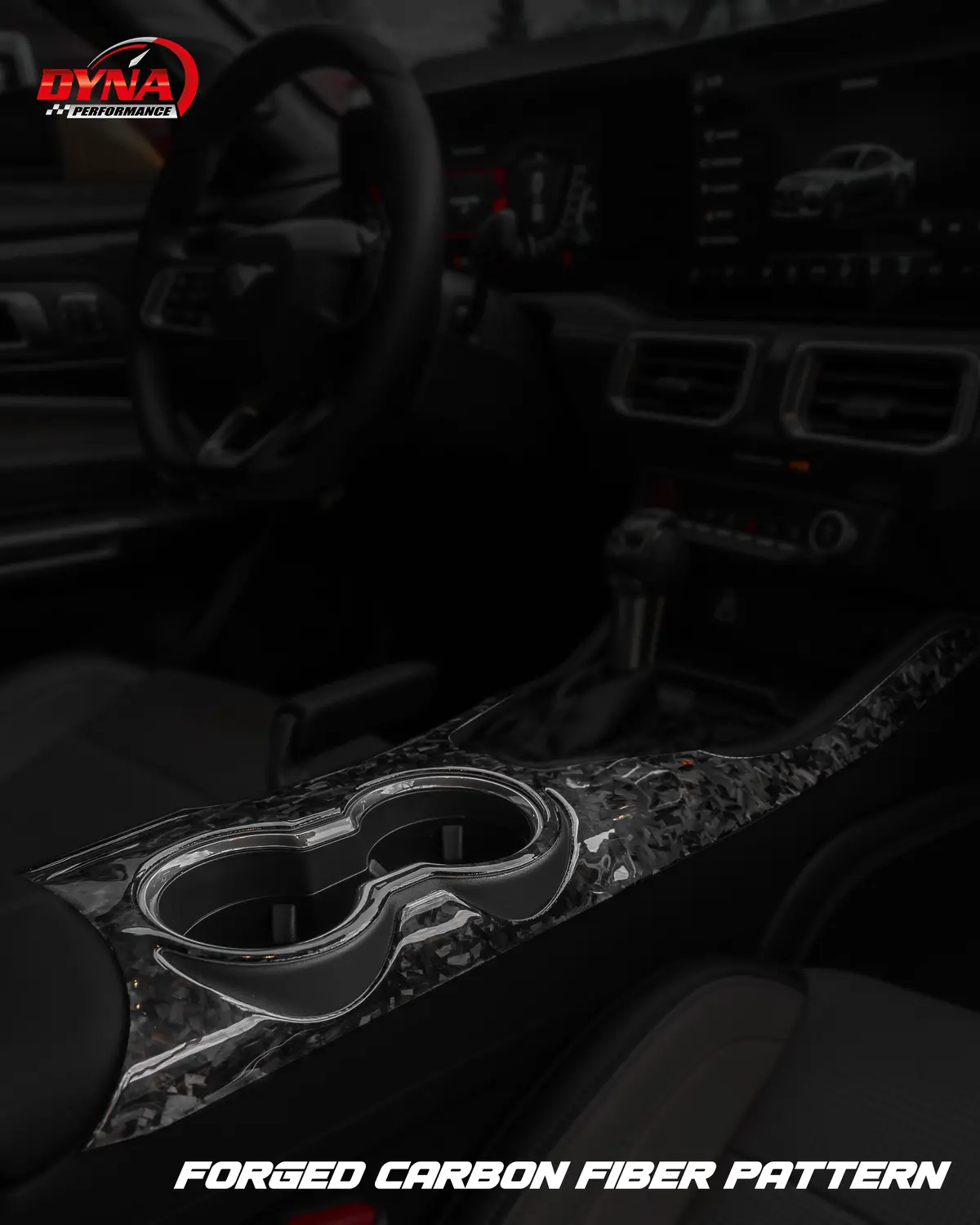 Dynacarbon™ Carbon Lhd Full Center Console Shifter Trim For Ford Mustang 2024-2026 10