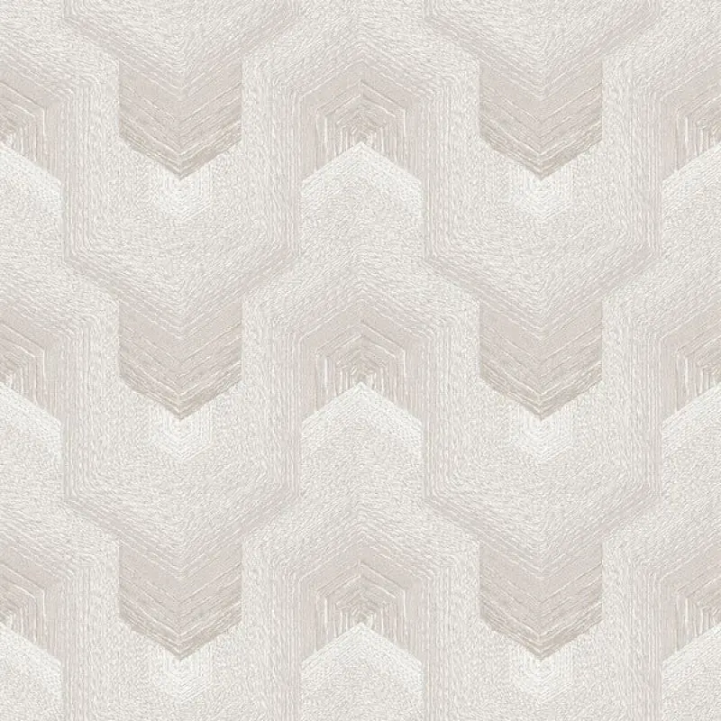 Polygonal Dream Geometric Stitch Wallpaper - Pale Silver Sample 1