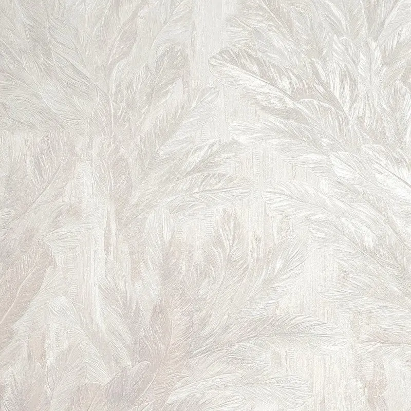 Vymura Gianni Trailing Feather Wallpaper Sample - Warm Ivory 1