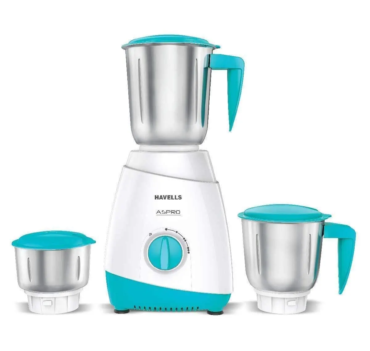 Havells Aspro 500 Watt Mixer Grinder With 3 Stainless Steel Jar (White & Light Blue) With 5 Year Motor Warranty 1