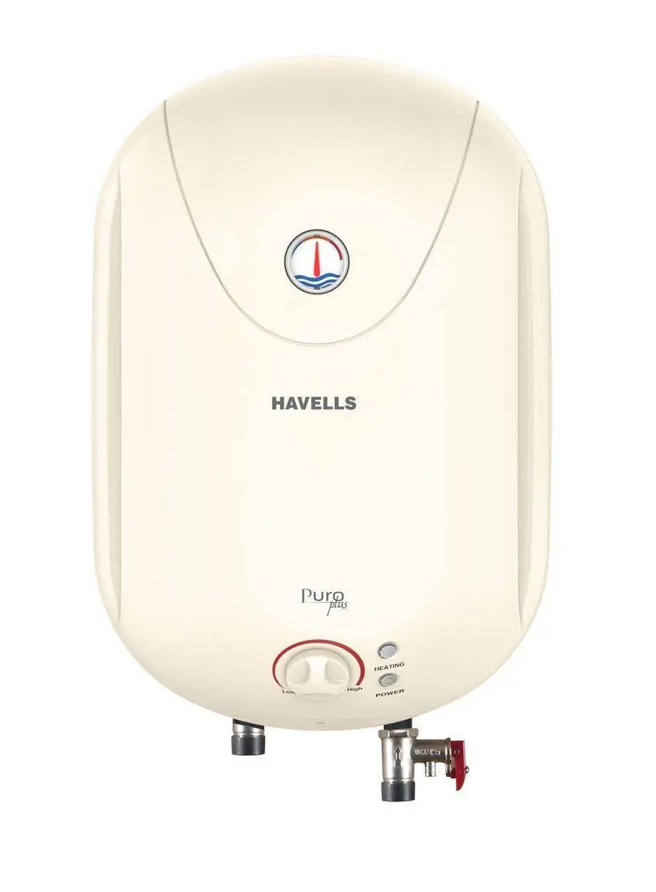 Havells Puro Turbo 15-Litre Storage Heater With Flexi Pipe, Safe Shock Plug (Ivory) 1